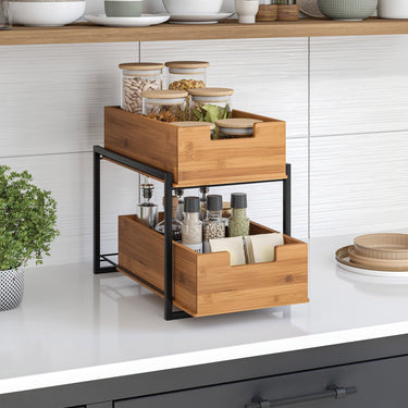Seville Bamboo 2 - Tier Sliding Drawer Organizer - Melillo EnterprisesGo toHome & KitchenKitchen Cabinet & Pantry Organizers